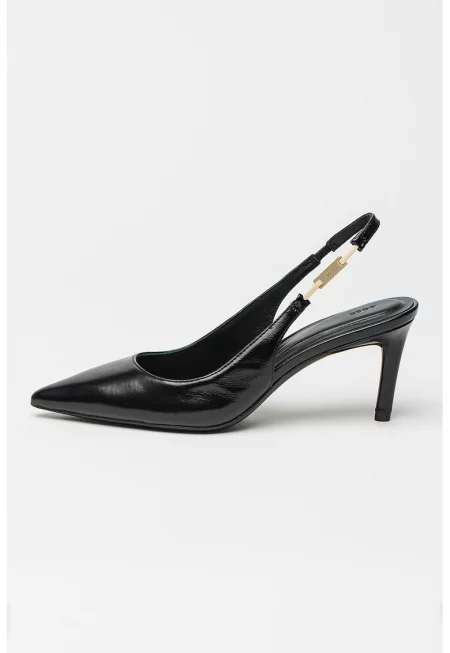 Кожени обувки Gracey с остър връх - Черен