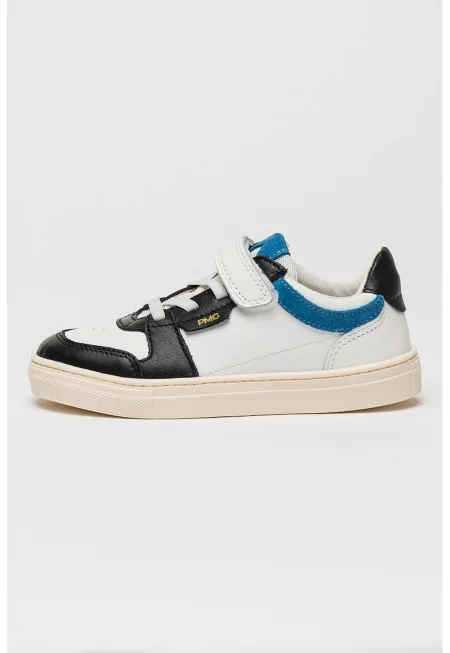 Кожени спортни обувки с еко кожа - Черен/Бял