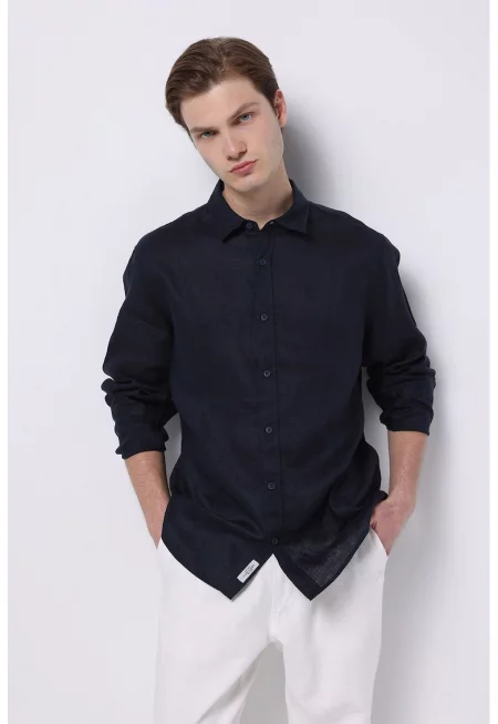 Ленена риза с яка