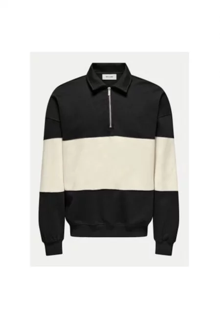 Мъжка блуза -  304684845 - Памук/Полиестер - Черна