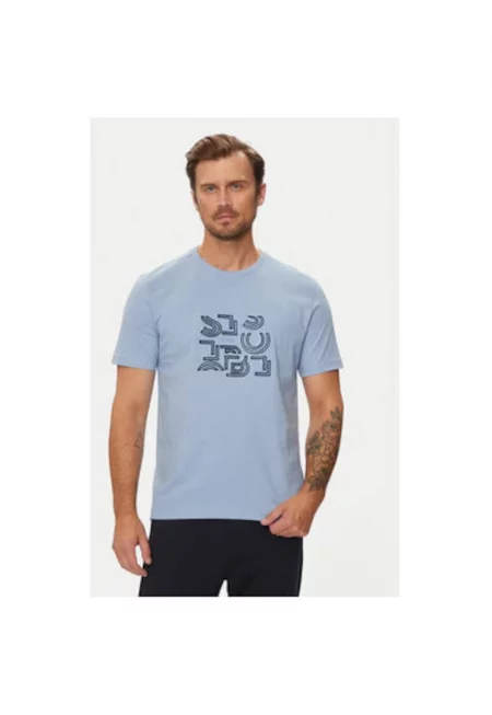 Мъжка тениска -  304020506 - Памук - Син - Син