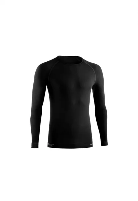 Мъжка термо тениска с дълъг ръкав -  Merino Lite - черна