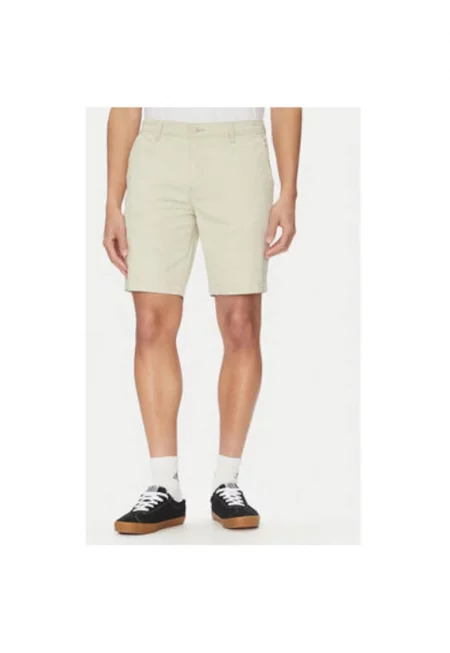 Мъжки къси панталони  размер S - 17202-0081 - памук/лен - каки - Каки