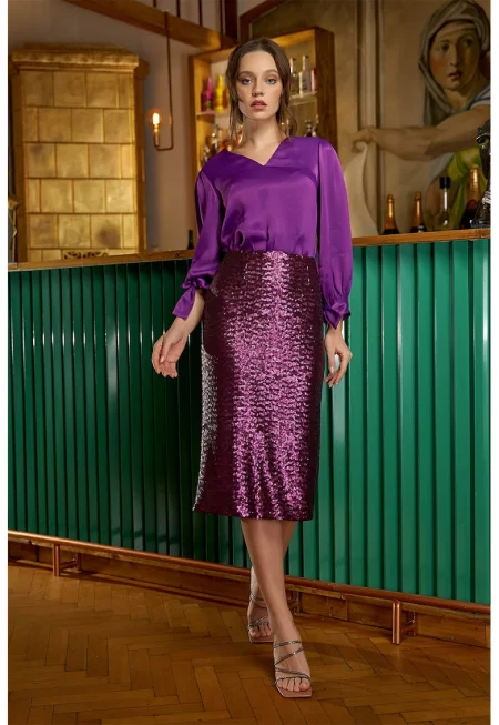 Миди пола с пайети