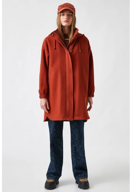 Палто с качулка и цип