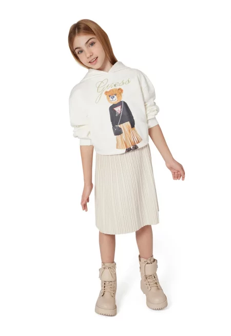 Памучно худи с шарка на плюшено мече