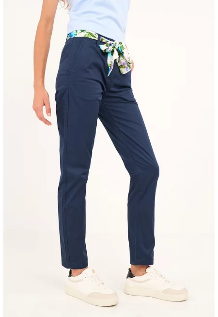 Панталон със скосени джобове - Тъмносин