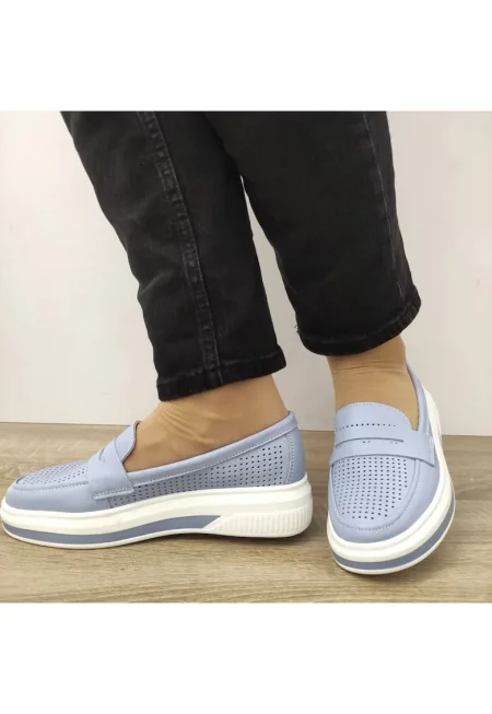 Перфорирани дамски обувки  B929724 Синьо - Син