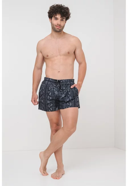 Плувни шорти с принт - Бял