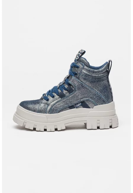 Полускосени спортни обувки с принт - Сив/Прашно синьо