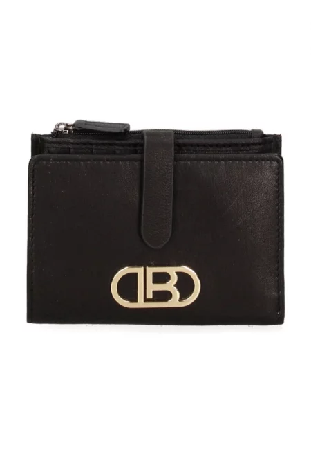 Портмоне от еко кожа с метално лого - Черен
