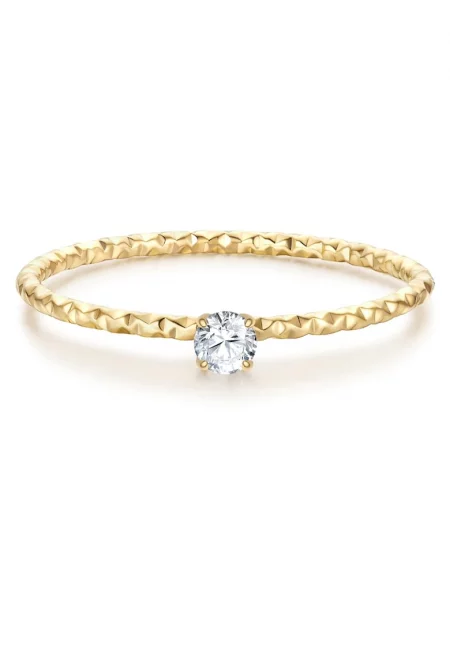 Пръстен с покритие от 14K злато с циркони - Златист