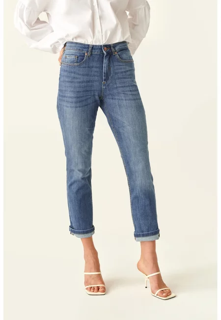 Прави дънки Sakka над глезена - Син