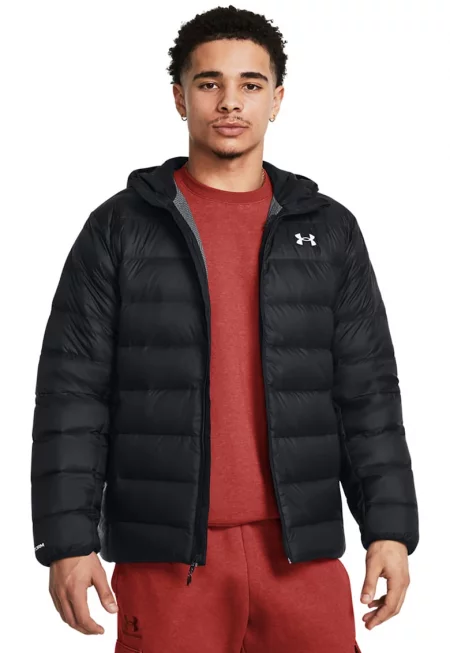 Пухено зимно яке Legend с качулка - Черен