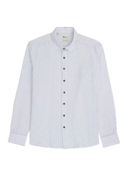 Риза по тялото - Бял/Небесносин