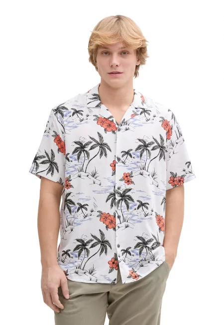 Риза с къси ръкави и десен