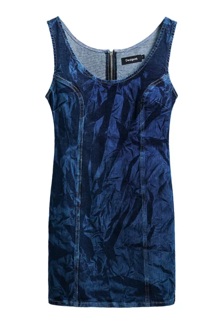 Рокля -  25SWVD01 5008 - памук/полиестер/еластан - син -