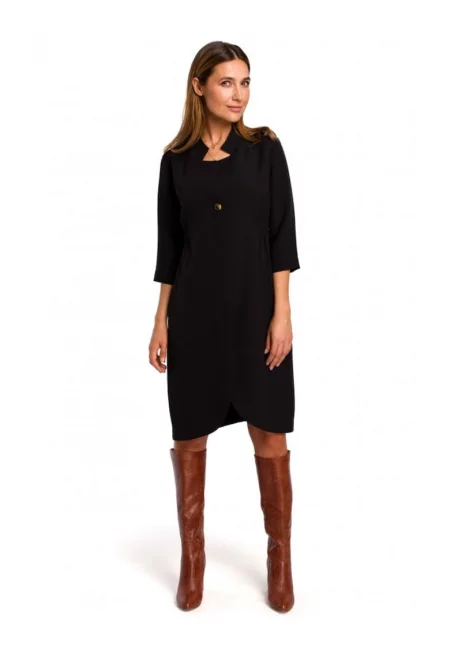 Рокля Блейзър -  полиестер/еластан - тъмно син