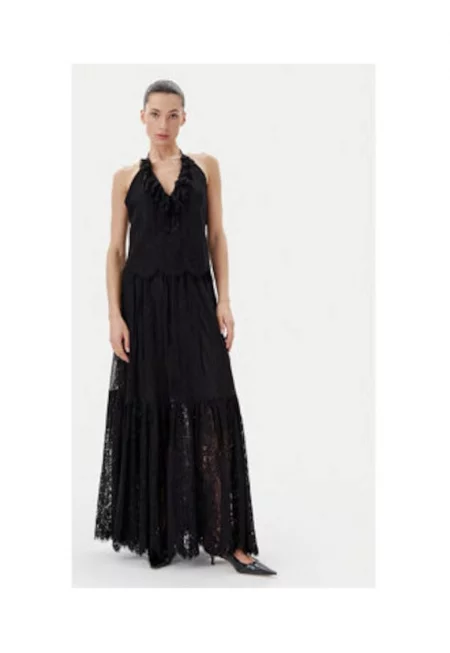 Рокля на Биргит Херскинд - черна - изработена от найлон и памук