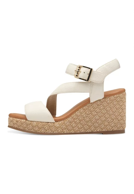 Сандали от еко кожа и велкро - Слонова кост