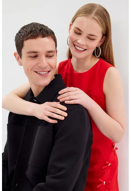 Шакет с джобове на гърдите - Черен