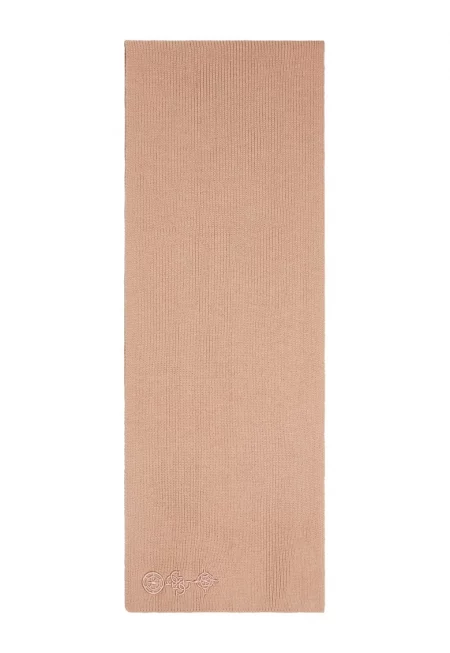 Шал с вълна с бродиран монограм