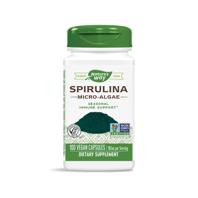 Спирулина (микроводорасли) - Имунна подкрепа и тонус, 380 mg, 100 капсули