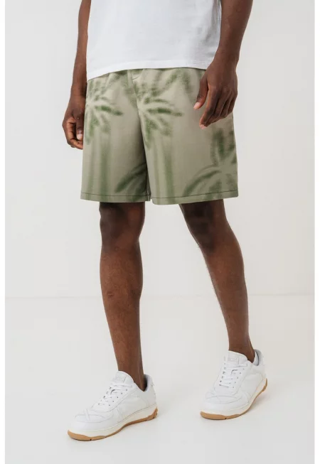 Спортни бермуди с тропически принт - Зелен
