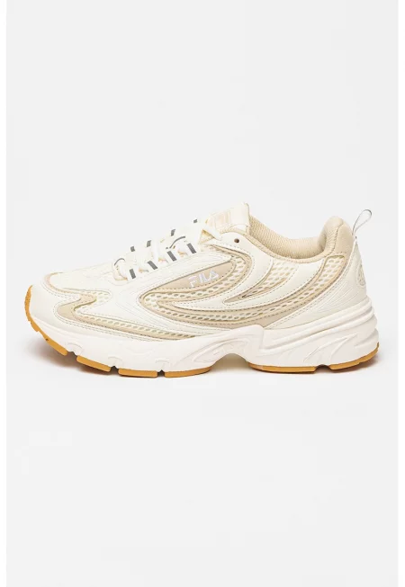 Спортни обувки Actix Retro от еко кожа с мрежести зони - Слонова кост/Светло сив
