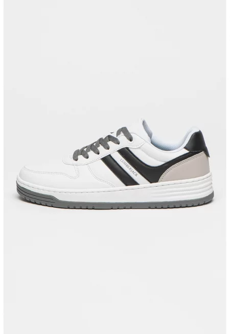 Спортни обувки Focus от еко кожа с контрасти - Бял/Черен