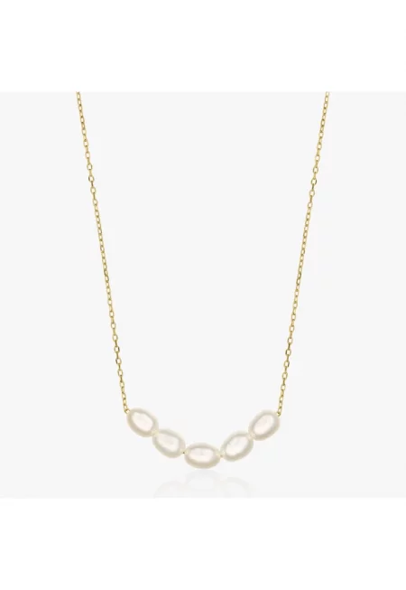 Сребърно колие Golden Maia - Естествени перли