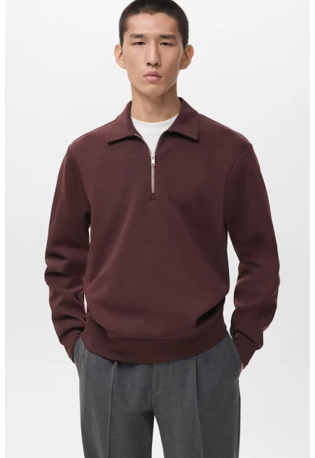 Суитшърт с къс цип