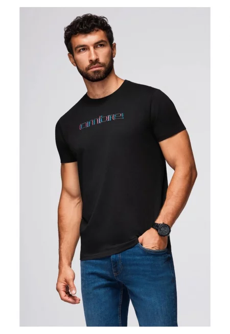 Тениска с бродерия на гърдите  OM-TSPT-0248