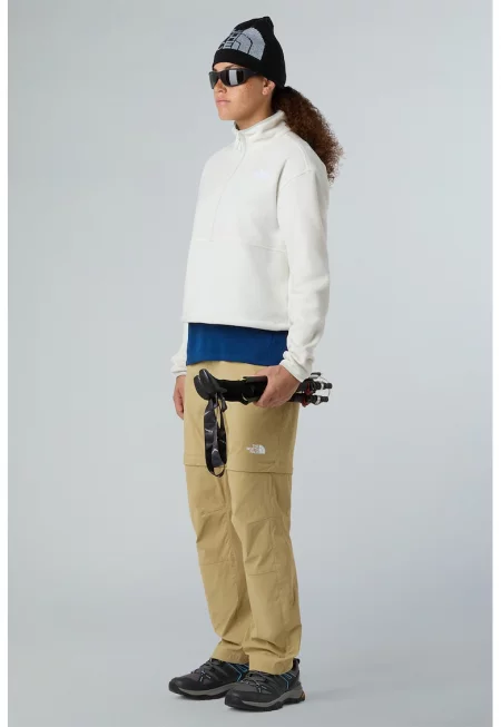 Трекинг суитшърт Glacier с къс цип - Бял