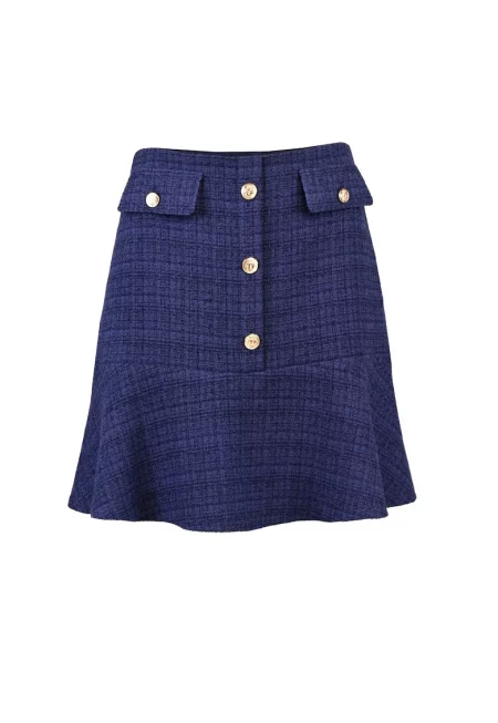 Твидова пола с А-образна кройка