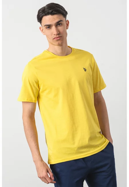 U.S. Polo Assn - Памучна тениска с овално деколте