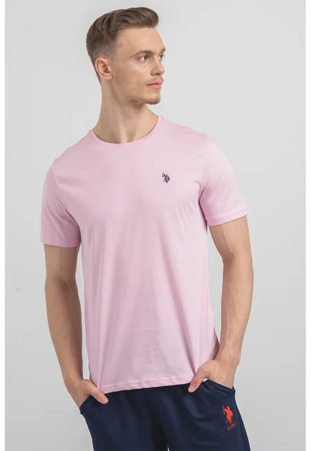 U.S. Polo Assn - Памучна тениска с овално деколте