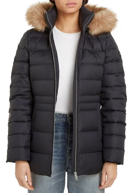 Ватирано зимно яке - Черен