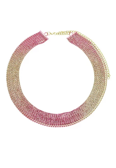 Вечерно колие с фасетирано стъкло