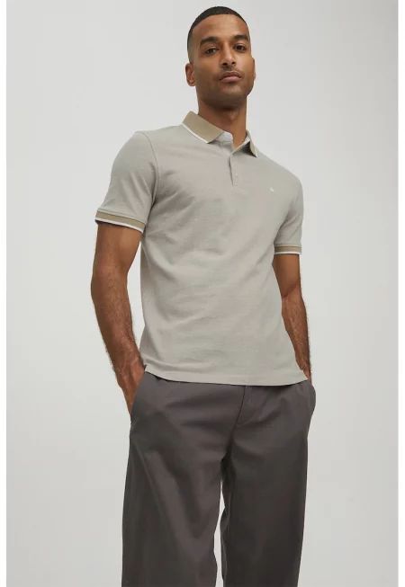 Вталена тениска от органичен памук Paulos с яка