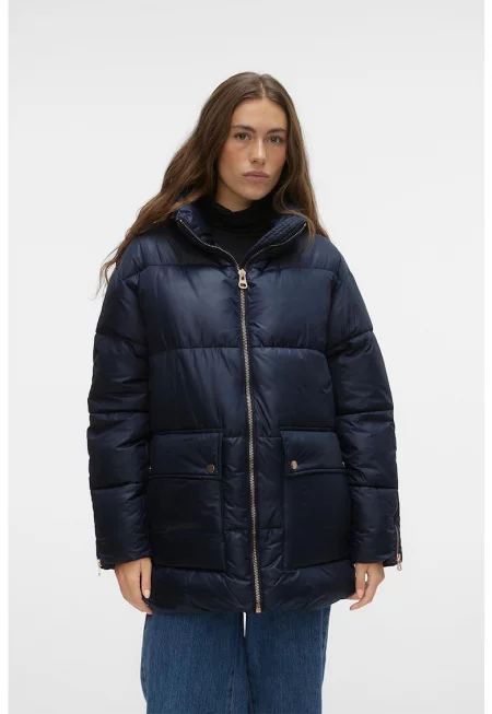 Зимно яке с цип - Тъмносин