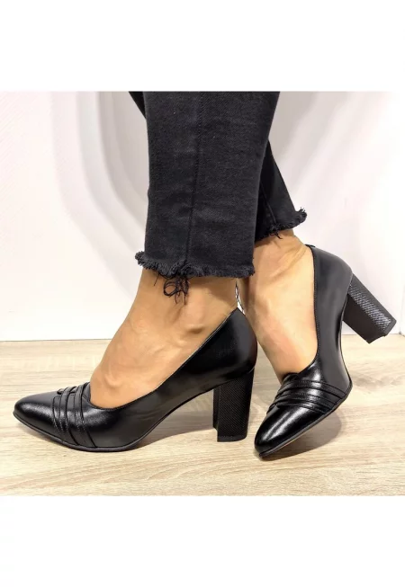 32216 Елегантни дамски обувки черни - черни