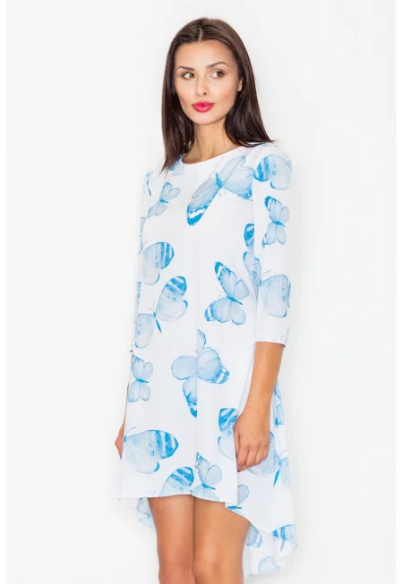 Асиметрична флорална рокля