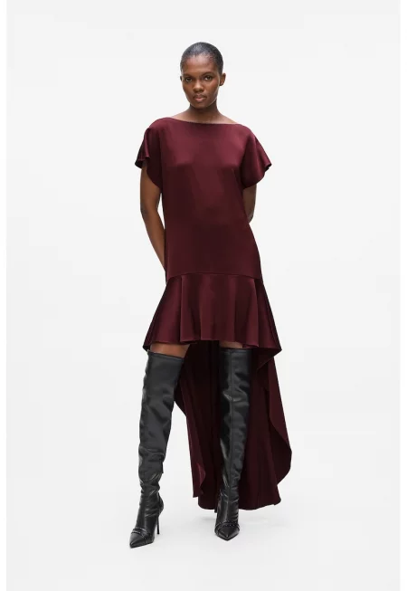 Асиметрична сатинирана рокля