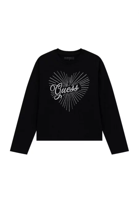 Блуза с лого и декоративни камъни