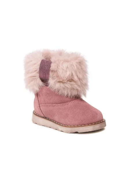 Боти за момиче -  301438434 - Розови - Естествена кожа/Велур -