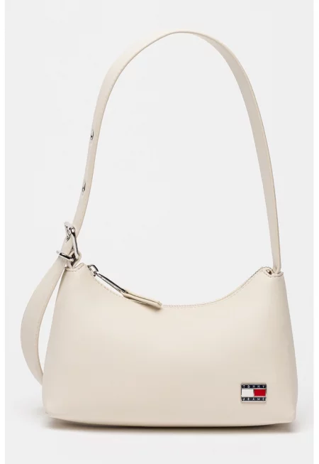 Чанта от еко кожа с лого - Слонова кост