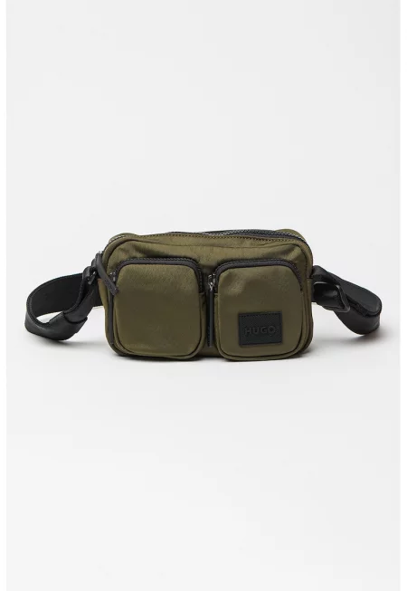 Чанта през рамо с лого - Тъмно каки