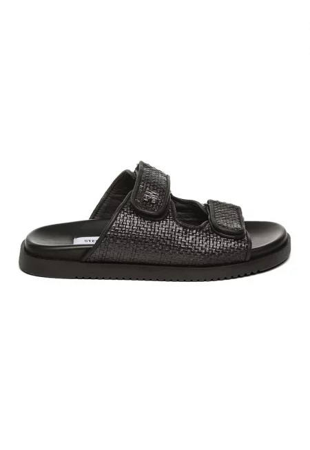 Чехли от еко кожа с велкро - Избеляло черно