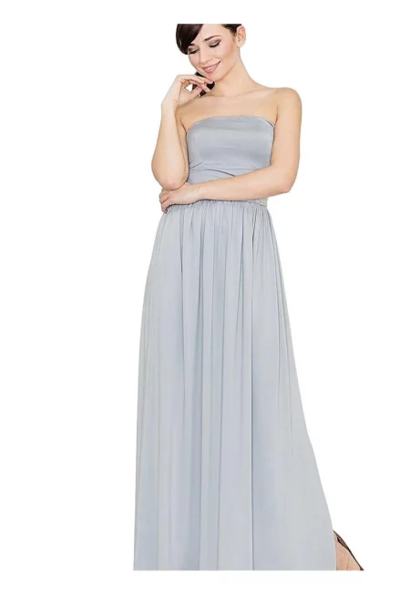 Дълга рокля - Ленитиф - Полиестер/Еластан - Сиво